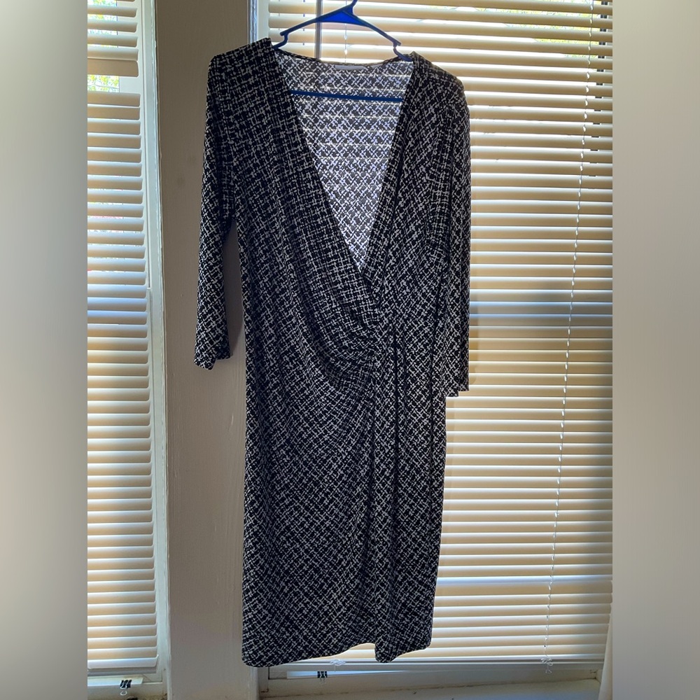 Dress. NY and Co. Faux wrap style. Size Large. Worn once.